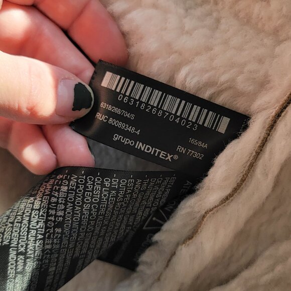 Zara biker bomber cropped fur jacket suede - Picture 3 of 4